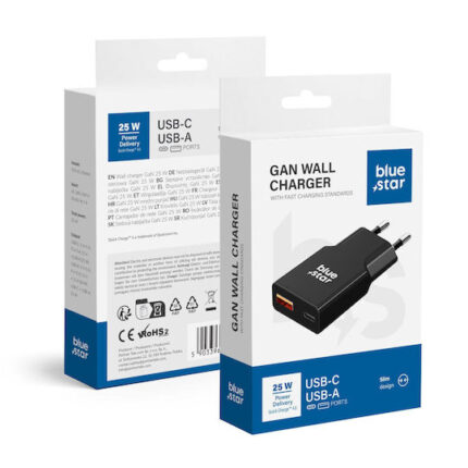 BLUE STAR  TRAVEL CHARGER USB-C & USB-A 25W